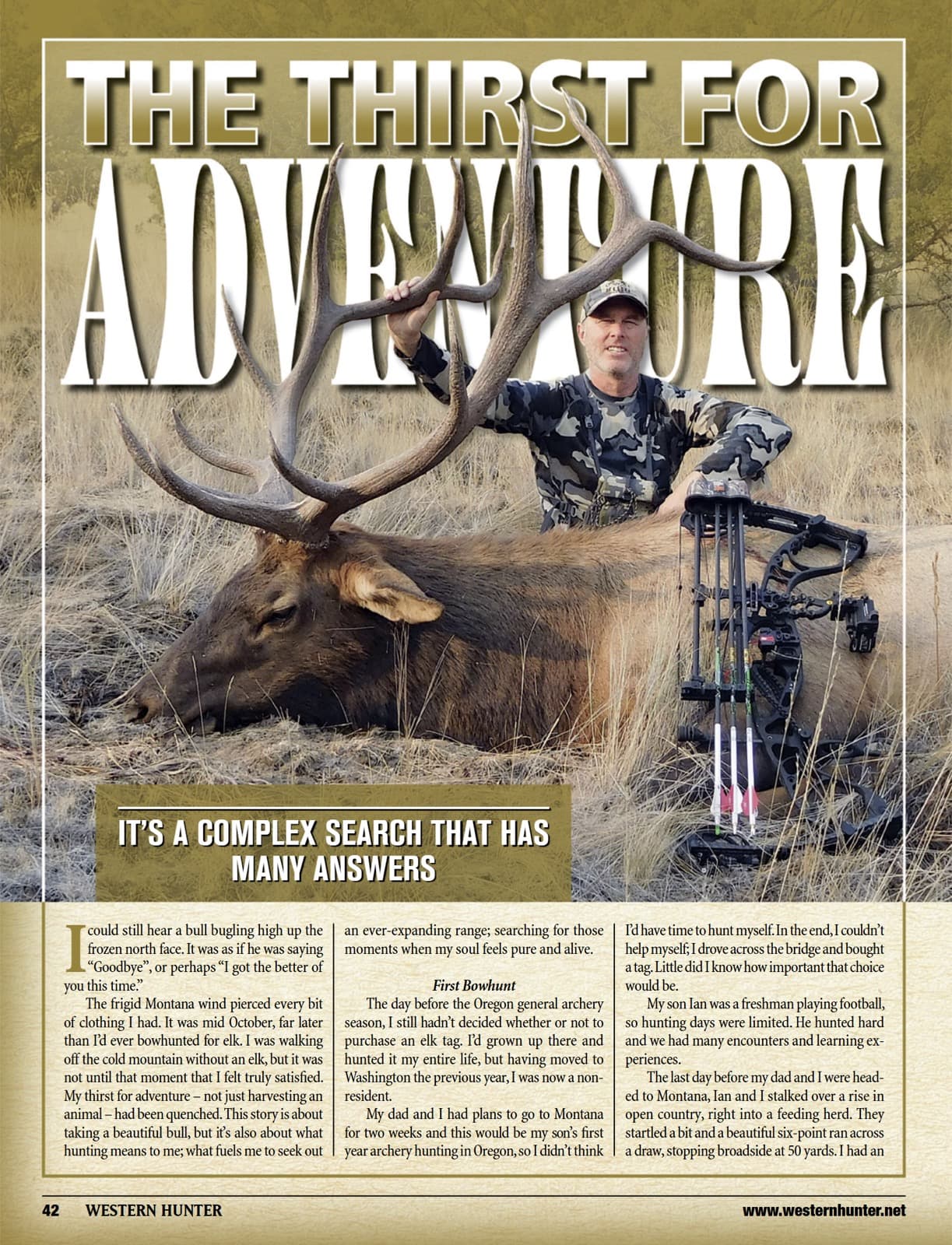 Published hunting article page
