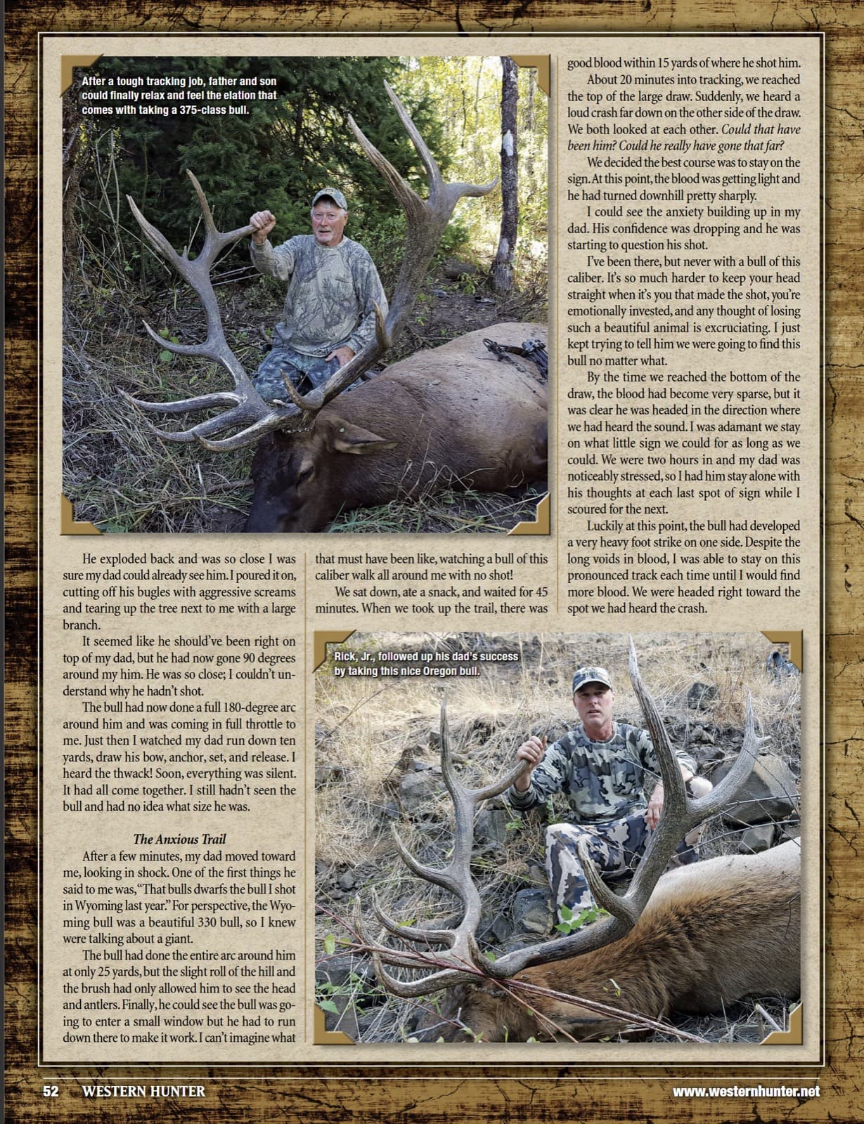 Published hunting article page