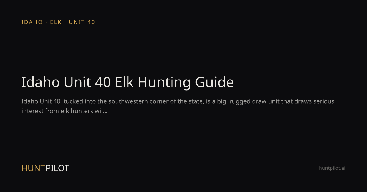 Idaho Unit 40 Elk Hunting Guide | HuntPilot