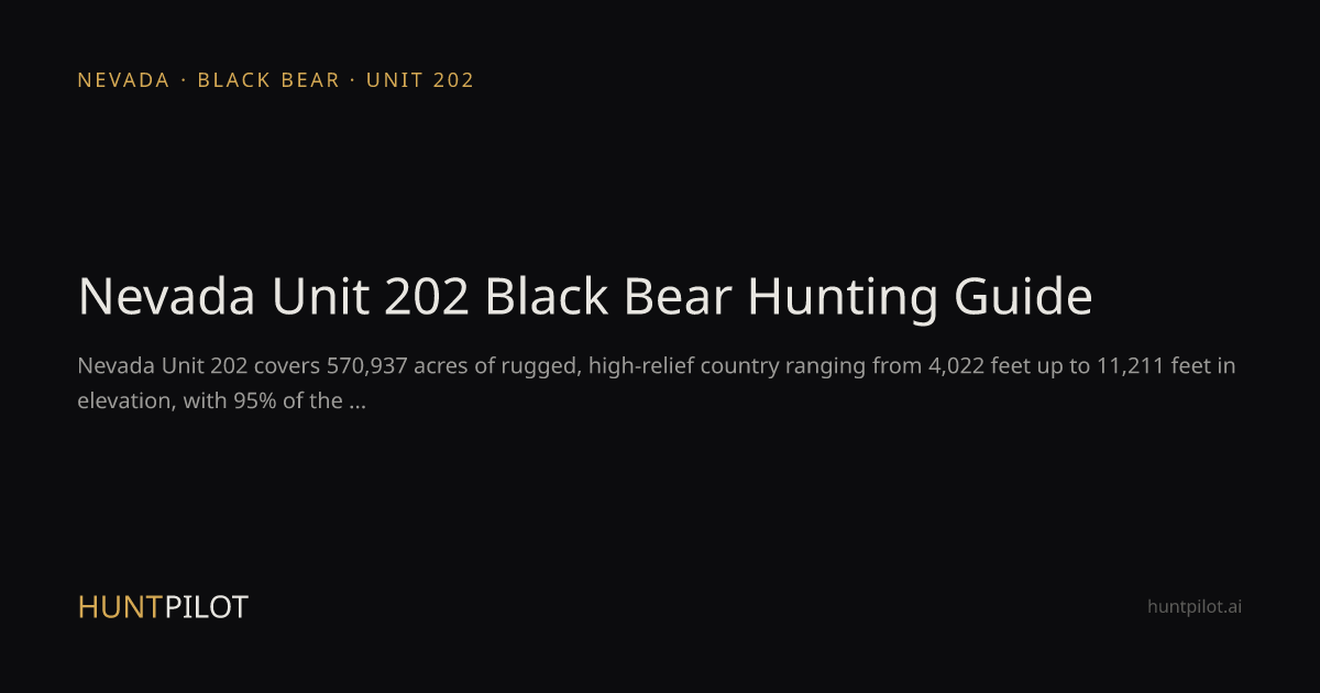 Nevada Unit 202 Black Bear Hunting Guide | HuntPilot
