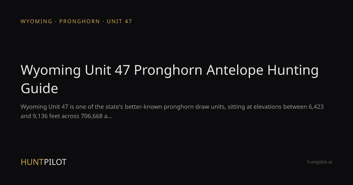 Wyoming Unit 47 Pronghorn Antelope Hunting | HuntPilot